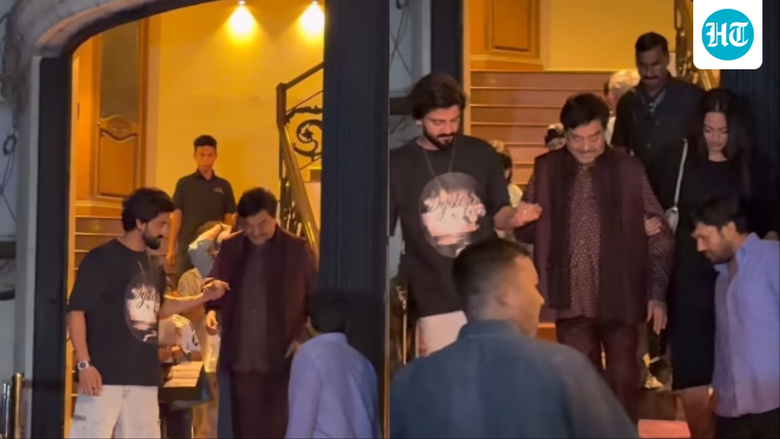 Sonakshi Sinha's husband Zaheer Iqbal touches Shatrughan Sinha's feet, helps him down the stairs; fans react