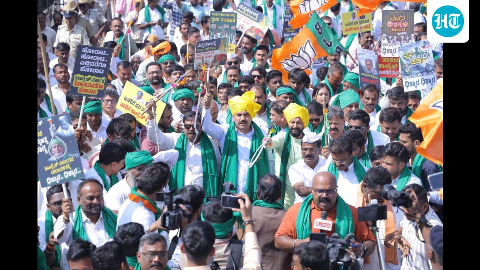 Karnataka BJP president BY Vijayendra detained amid stir over farmers’ issues