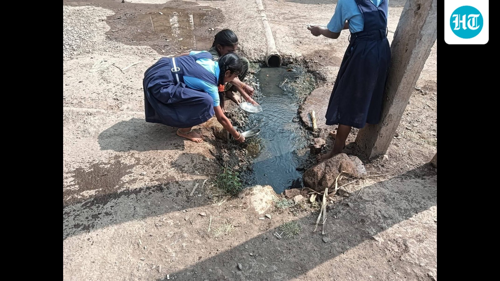 Photo of Karnataka school children washing plates near drain sparks inquiry