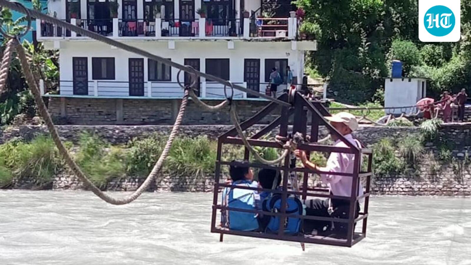 Uttarakhand: Bridge washed away in 2018, students still use trolley to reach school