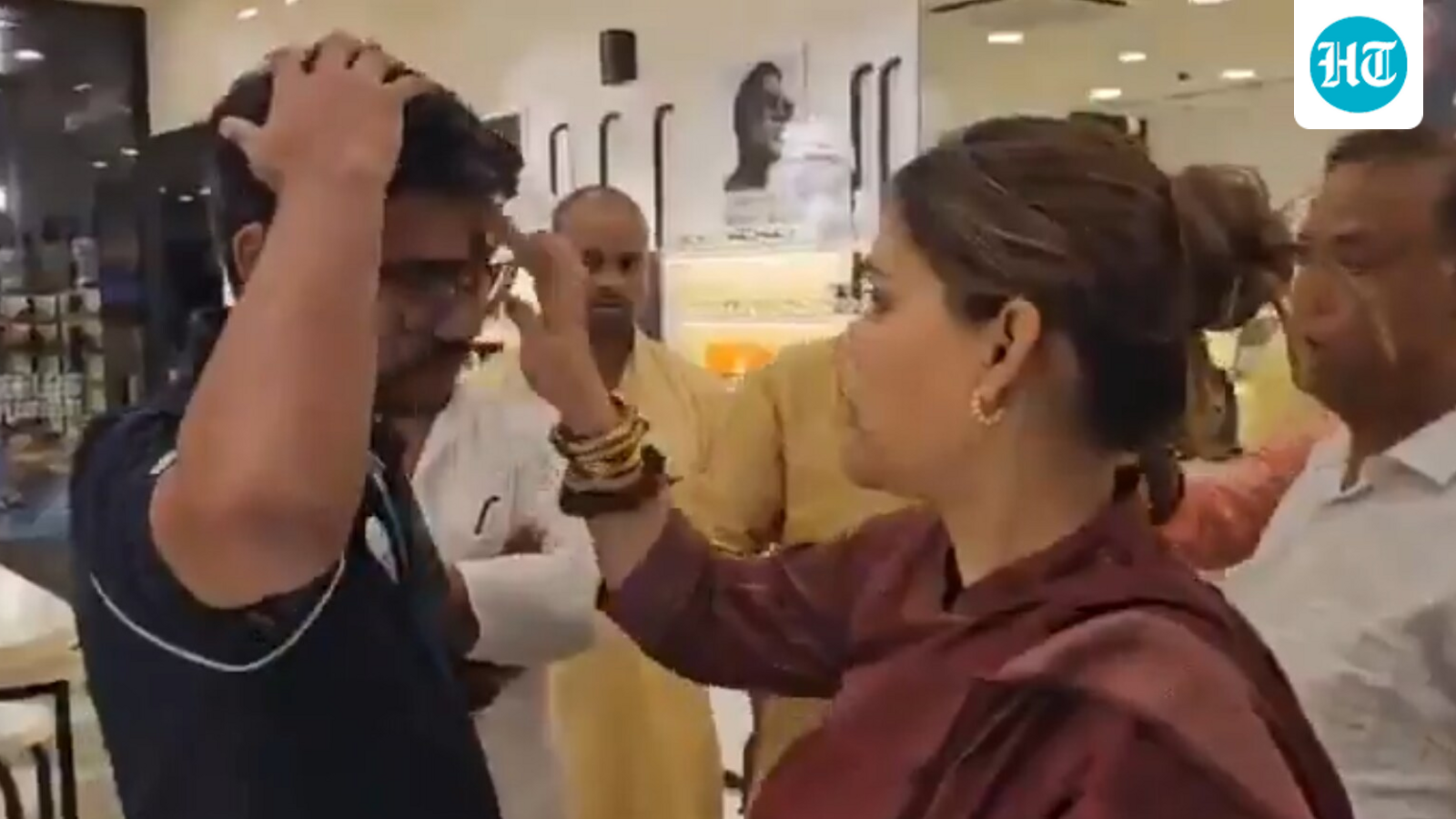 BJP leader applies tilak on Lenskart staff amid row over religious symbols