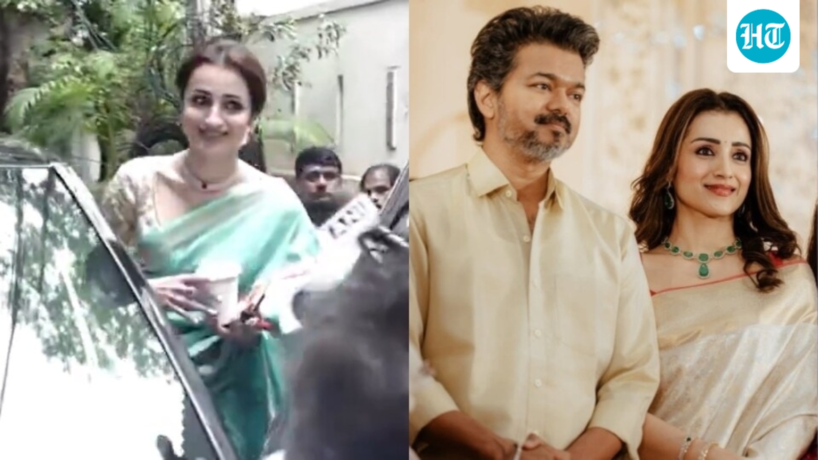 Trisha Krishnan can't stop smiling as she attends Vijay's swearing-in ceremony as Tamil Nadu Chief Minister
