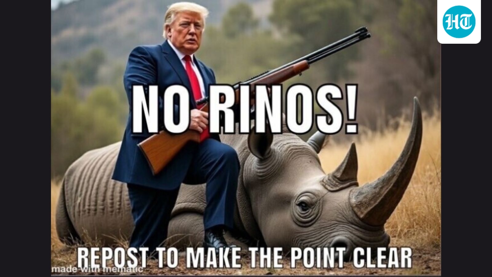 Why did Donald Trump post a ‘NO RINOS’ AI image? What the bizarre post means