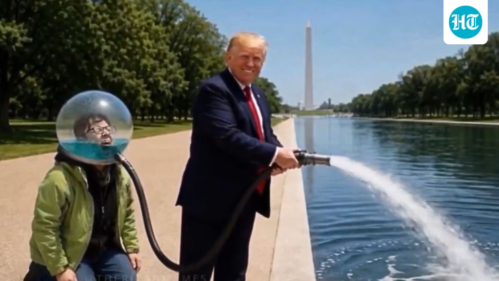Trump posts AI video of filling Reflecting Pool with crying person’s tears; see bizarre clip