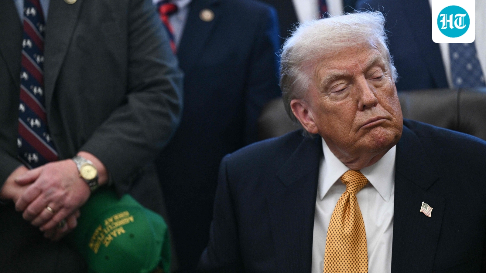 Trump appears to fall asleep during 'whole milk' meeting, sparks 'fitness' concerns; 'see the drooping'