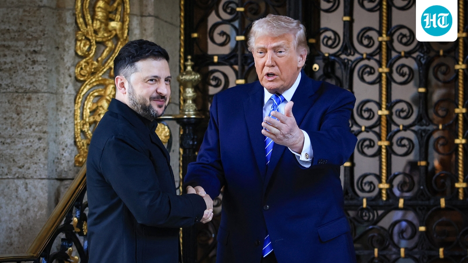 Donald Trump says Vladimir Putin ‘very serious’ about peace as Volodymyr Zelensky welcomed into Mar-a-Lago