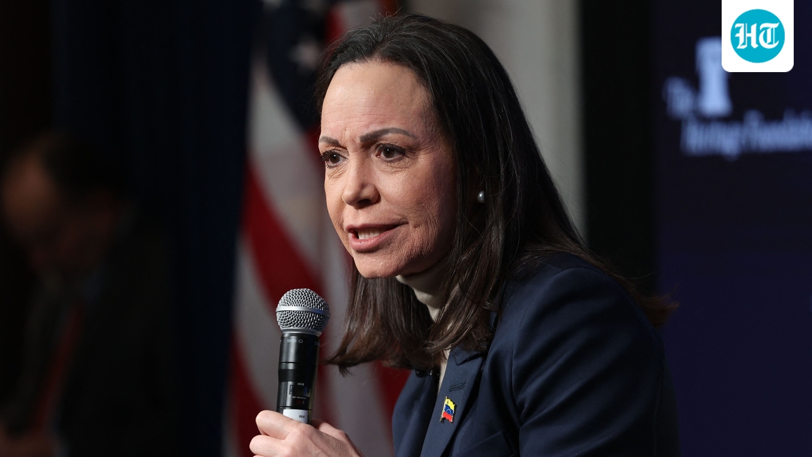 Venezuela's Machado says interim leader receiving orders, hopes for transition to democracy