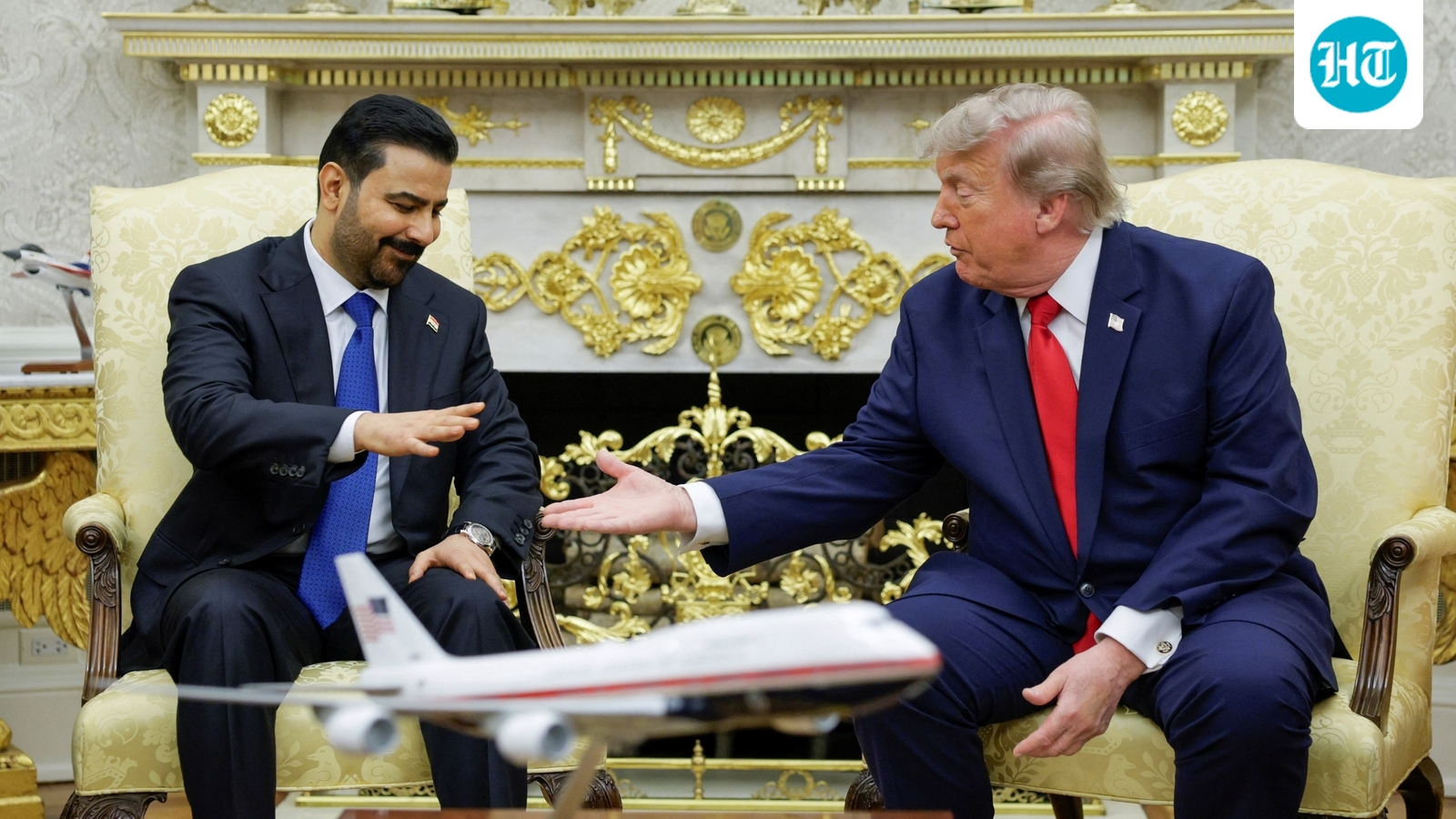 Friend or foe? A week after honouring Iran's Khamenei, Iraqi PM shakes hand with Trump