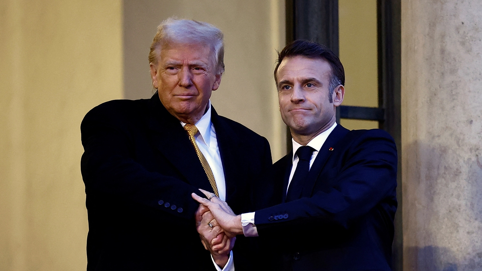 Trump trolls Emmanuel Macron over ‘beautiful’ aviator sunglasses in Davos speech