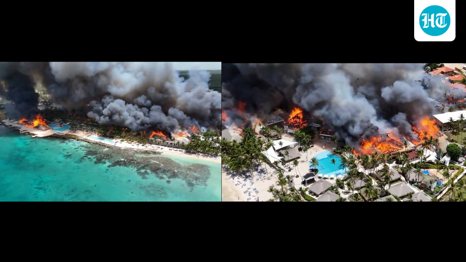Dominican Republic fire videos: Viva Dominicus Bayahibe resort engulfed in fire as guests flee to the beach - watch