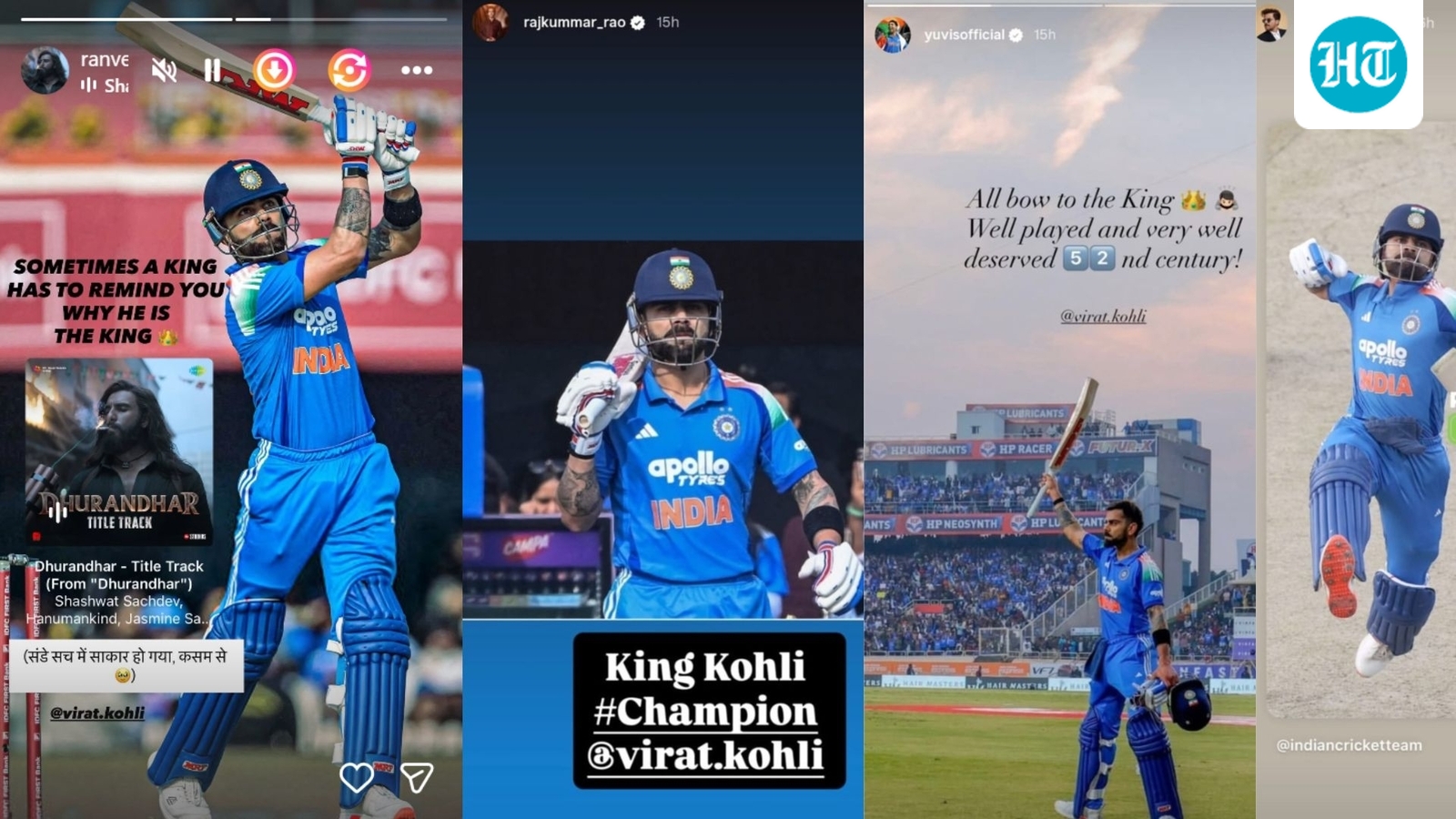 From Ranveer Singh to Anil Kapoor: King Kohli's record 52nd century unites cricket and Bollywood in celebration