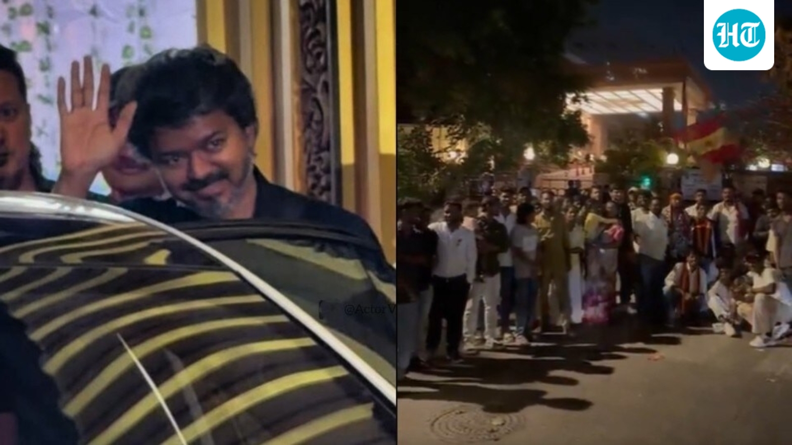 Vijay’s fans gather outside Taj Hotel in Mumbai as he attends Atlee’s wife’s baby shower, waving TVK flags. Watch