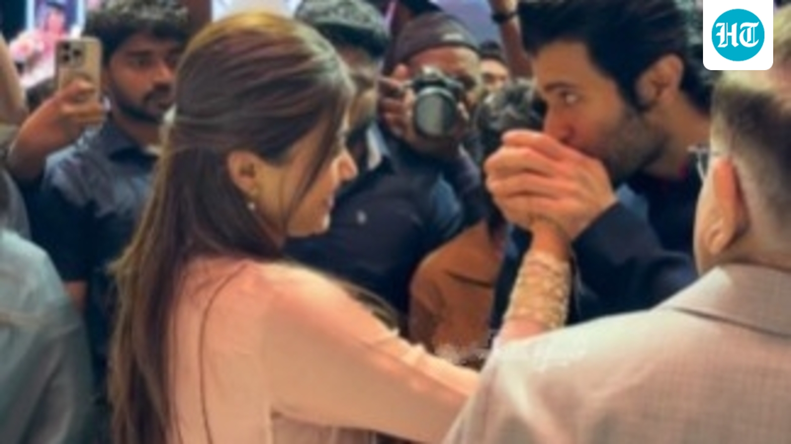 Vijay Deverakonda finally shows some PDA, kisses fiancée Rashmika Mandanna's hand at event. Watch