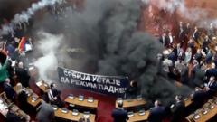 Watch: Chaos as MPs throw smoke grenades in Serbian Parliament