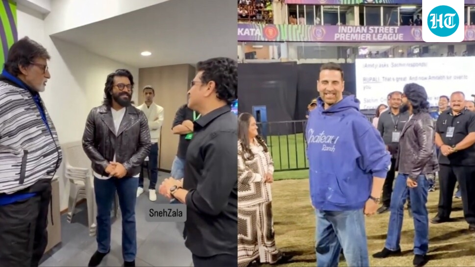 Akshay Kumar plays with Suriya at ISPL season 3 in Surat, Amitabh Bachchan shares heartfelt conversation with Ram Charan