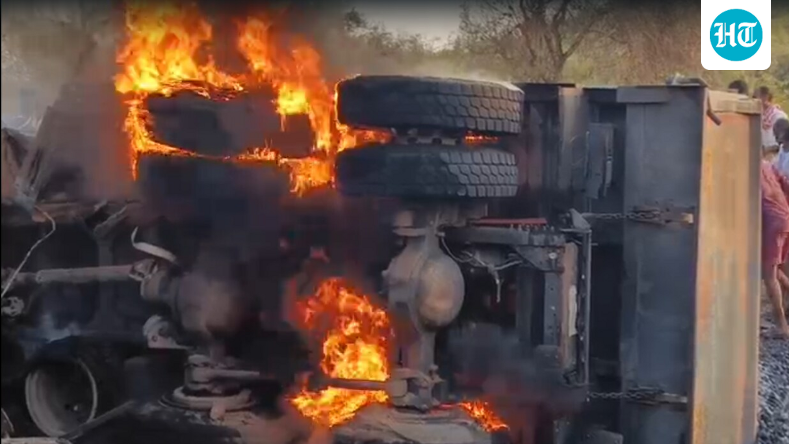 At least 10 persons charred to death in a truck-bus collision in Andhra Pradesh