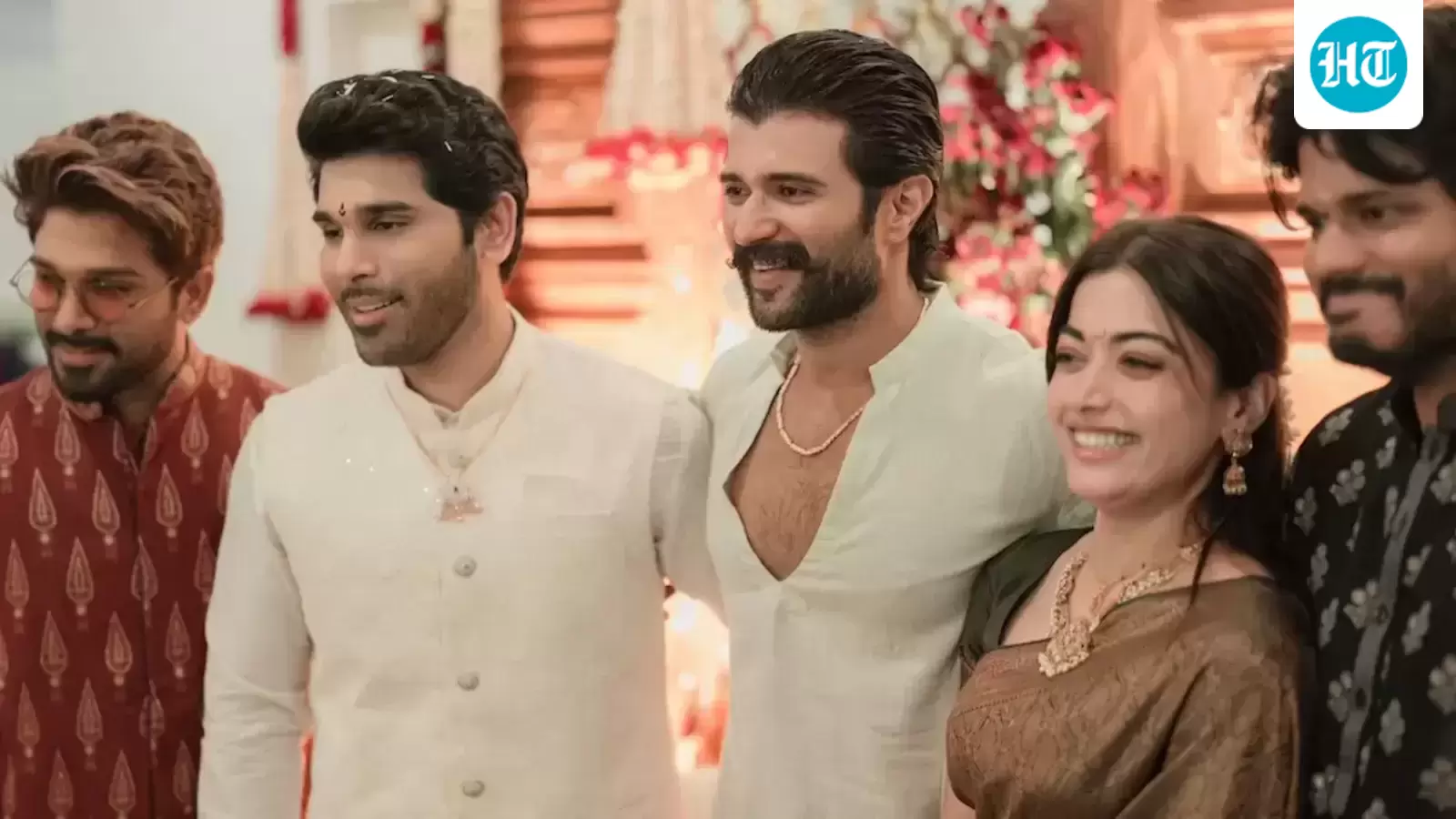 Rashmika Mandanna and Vijay Deverakonda attend first event as newlyweds at Allu Sirish’s pre-wedding bash; watch