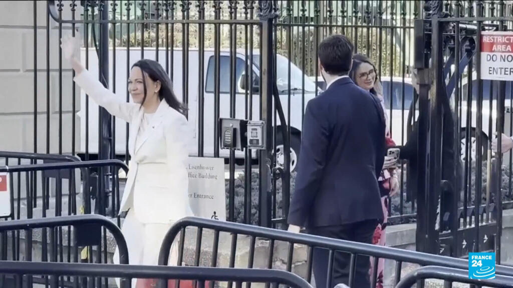 Venezuela's opposition figurehead Machado presents Trump with Nobel Peace medal