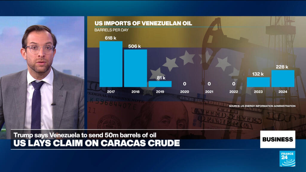 Trump says Venezuela will send 30 to 50 million barrels of oil to the US