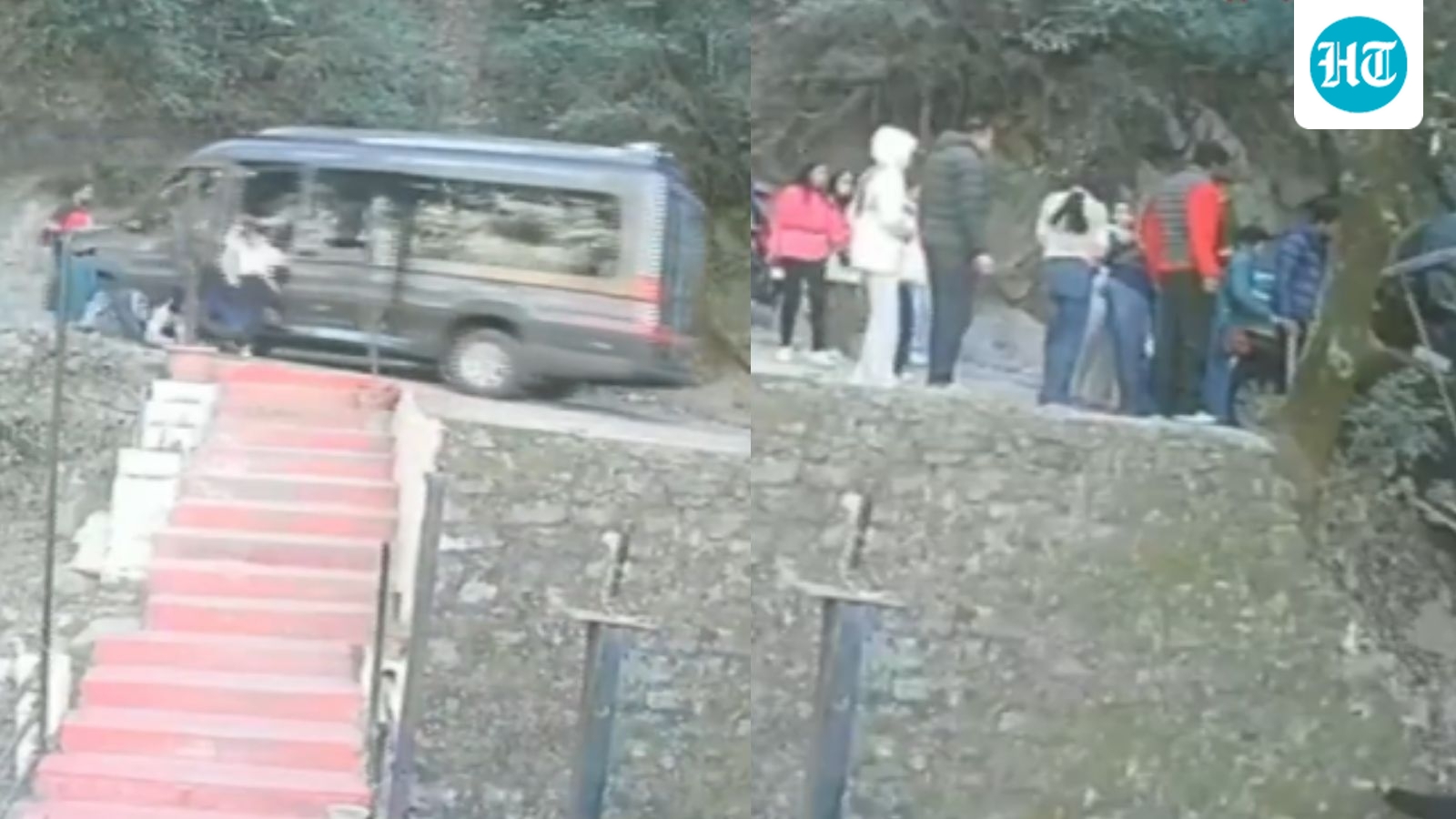 On cam | Narrow escape for passengers as traveller starts rolling back on hill road in Himachal's Dalhousie