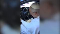 Pope Leo inspects Ferrari's first fully electric vehicle