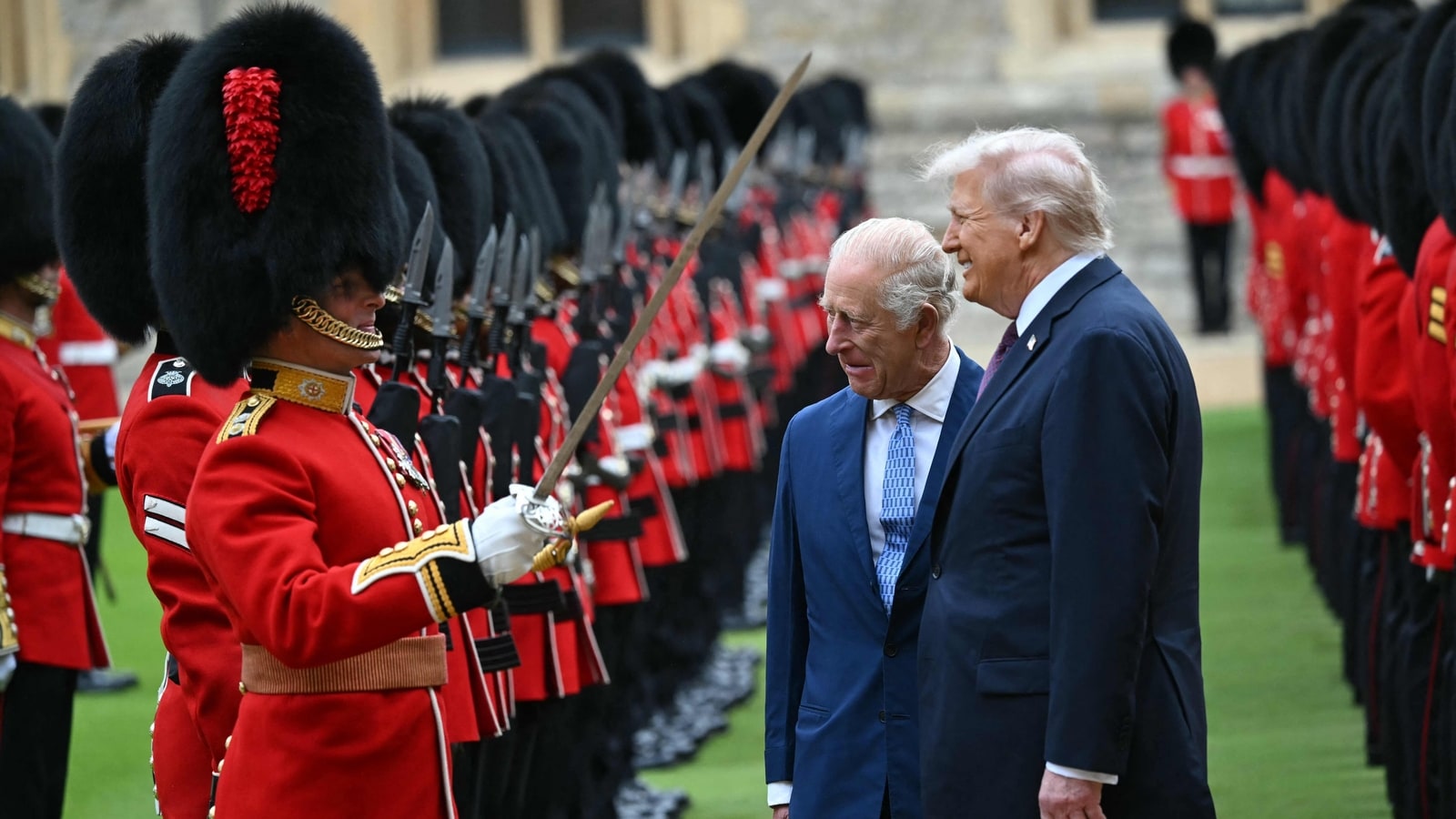 F-35 jets, 120 horses and 1,300 troops: Donald Trump gets royal welcome at Windsor Castle during UK visit