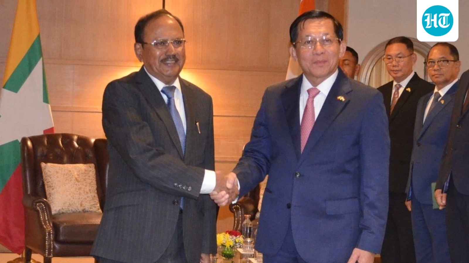 Myanmar President Min Aung Hlaing meets NSA Ajit Doval on first India visit since taking office