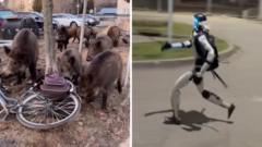 Robot chases wild boars off the streets of Warsaw