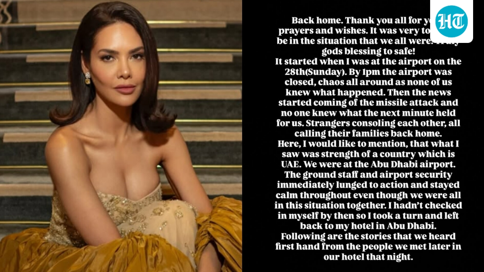 Actor Esha Gupta shares what happened at Abu Dhabi airport, hotels amid Middle East conflict; take a look