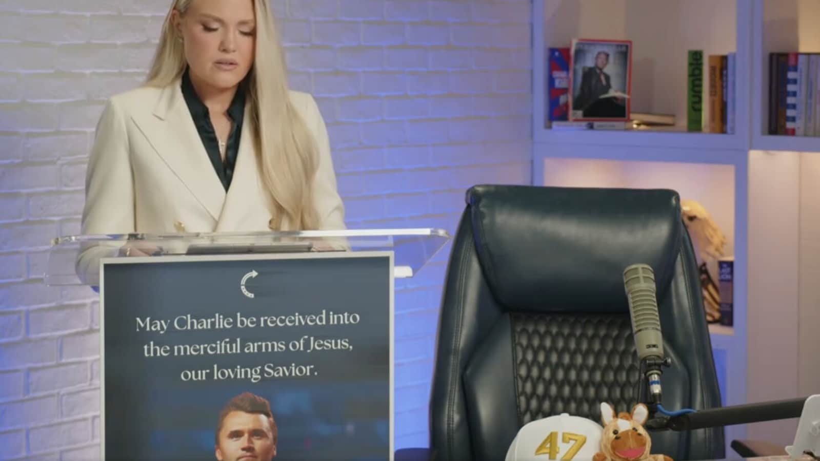 Erika Kirk's big ‘47’ gesture for Trump in first remarks after husband Charlie's assassination