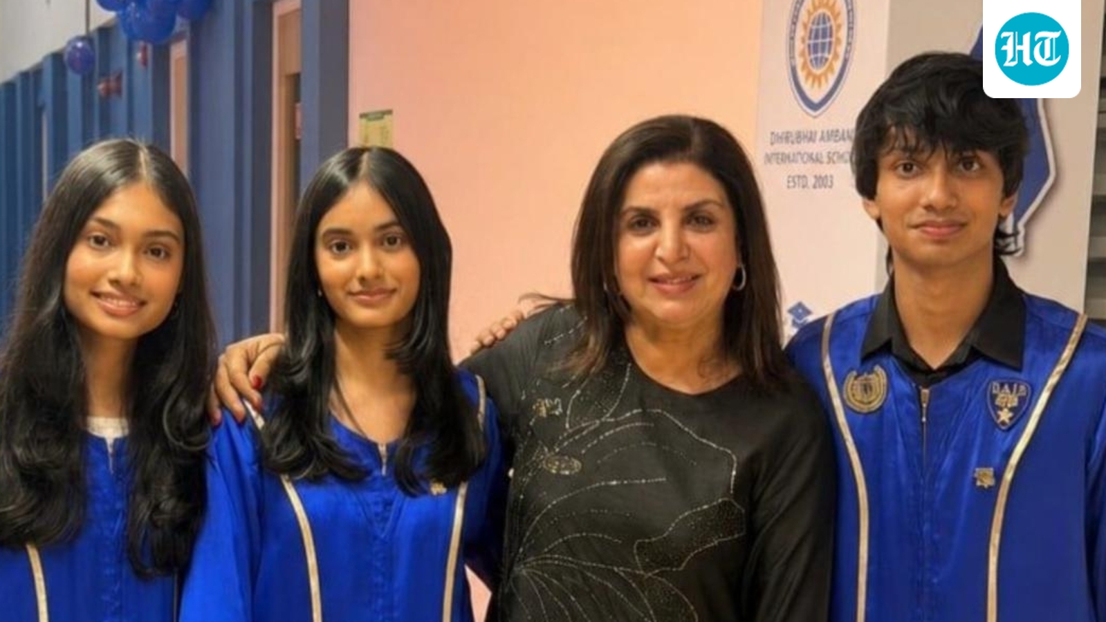 Proud mom Farah Khan posts rare pics with triplets as they graduate from school: ‘They can fly as high as they dream’