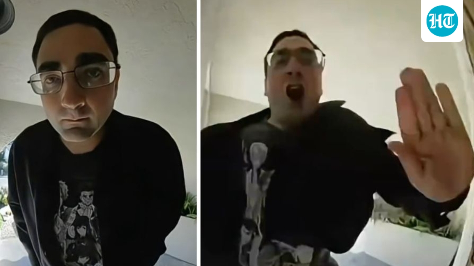 Intruder has scary meltdown after being asked to leave California home with woman, child inside; chilling video surfaces