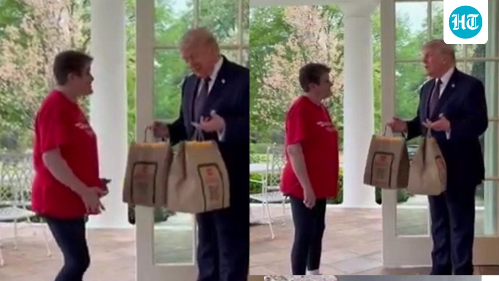 Trump receives big McDonald's order from ‘DoorDash grandma’, hands her a $100 tip. Watch