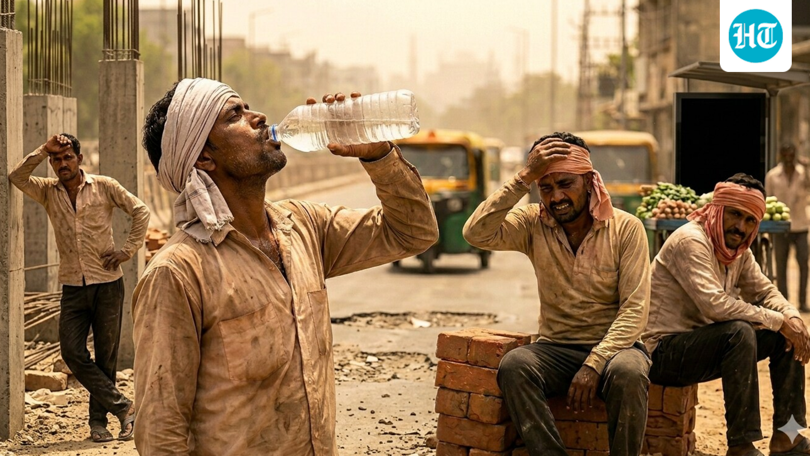 ‘Most earnings spent on buying water’: Outdoor workers bear brunt of Delhi heat
