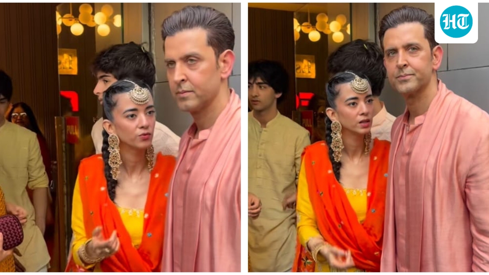 Hrithik Roshan steps out with girlfriend Saba Azad and sons Hrehaan, Hridaan to attend cousin's pre-wedding celebrations