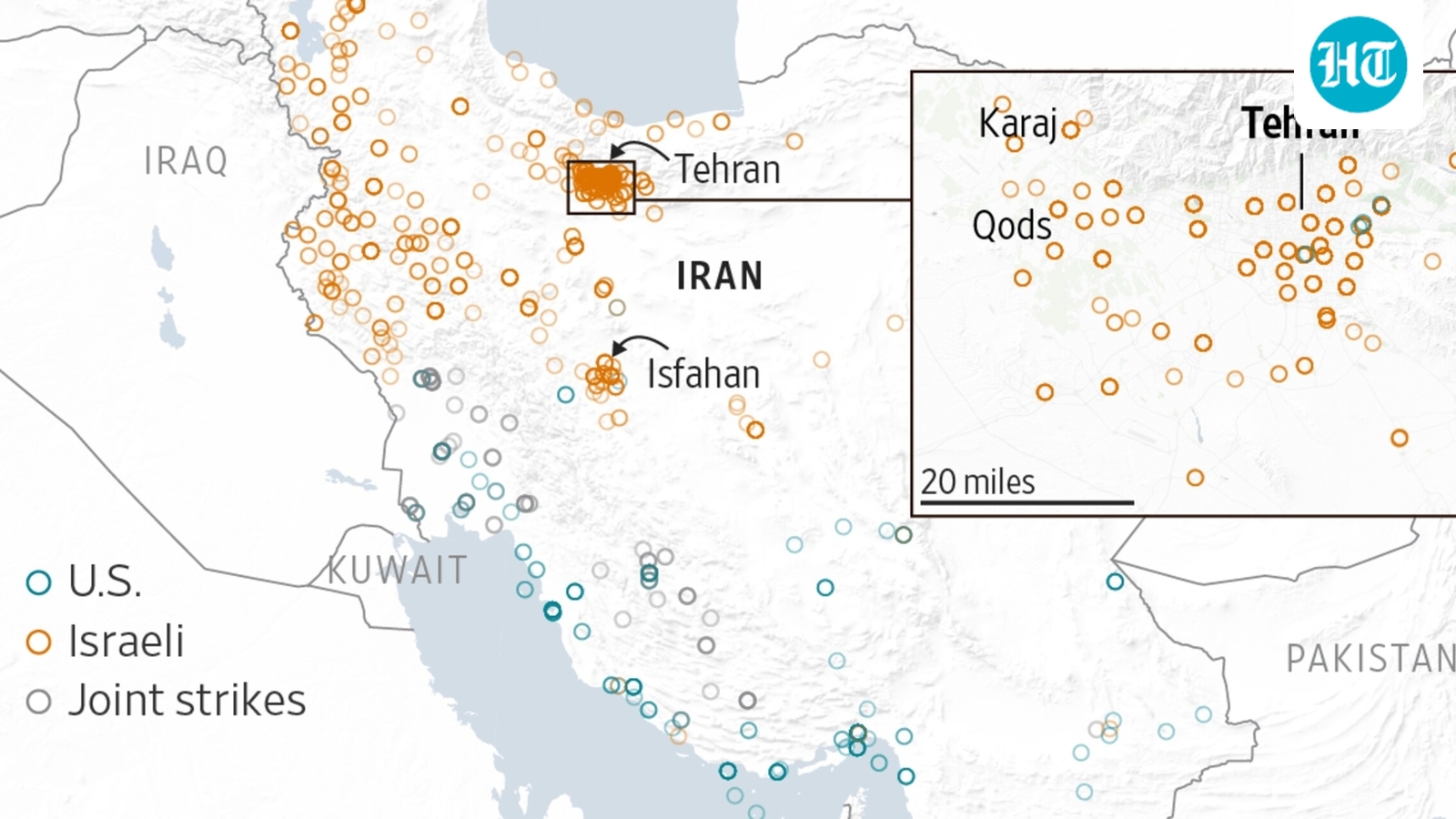 A Visual Guide to the Scale of the U.S.-Israeli Air War on Iran