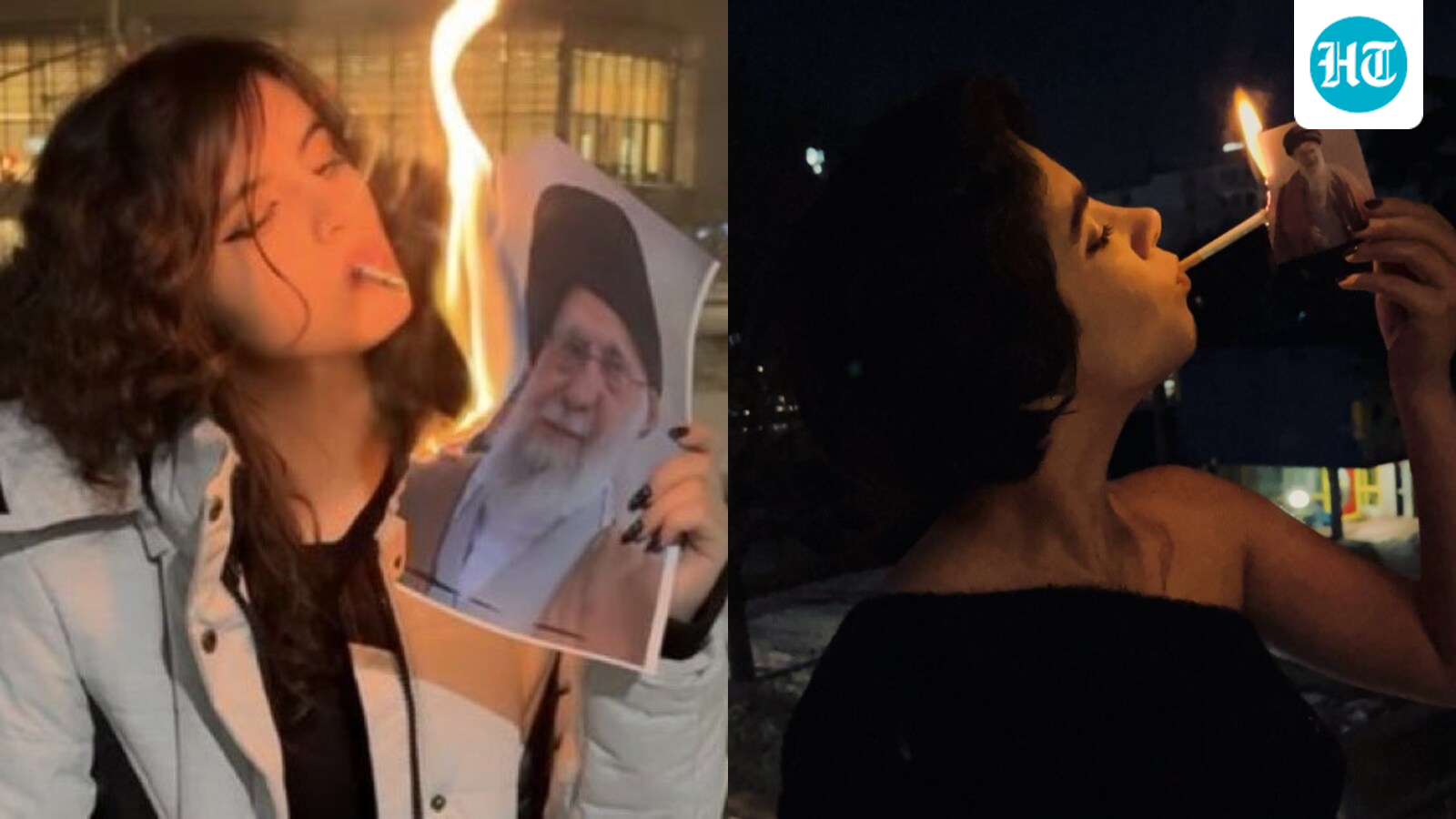 New face of Iran stir: What's behind ‘iconic’ images of women lighting cigarettes with Khamenei's burning photos