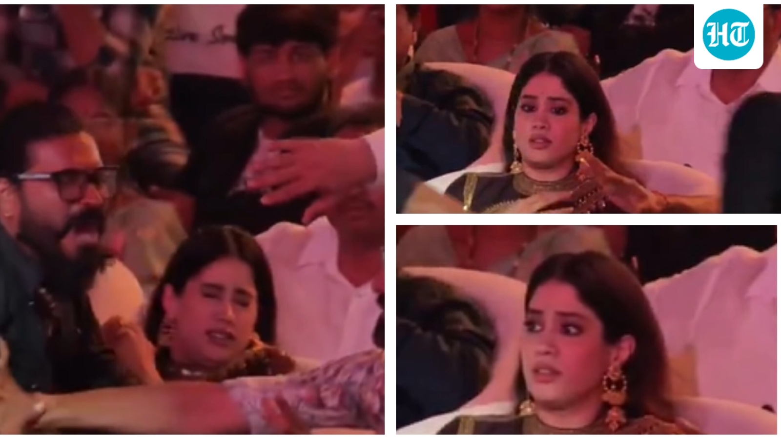 Janhvi Kapoor looks uncomfortable as Ram Charan fan comes too close to meet the actor; his bodyguard jumps in. Watch