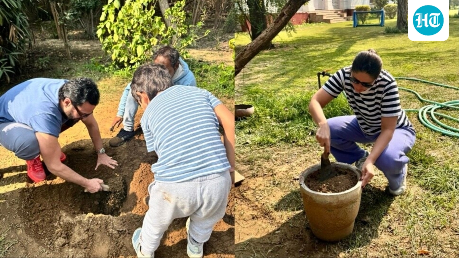 Kareena Kapoor shares pics as 5-year-old Jeh uses shovel to plant trees on birthday; she, Saif Ali Khan, Taimur help him