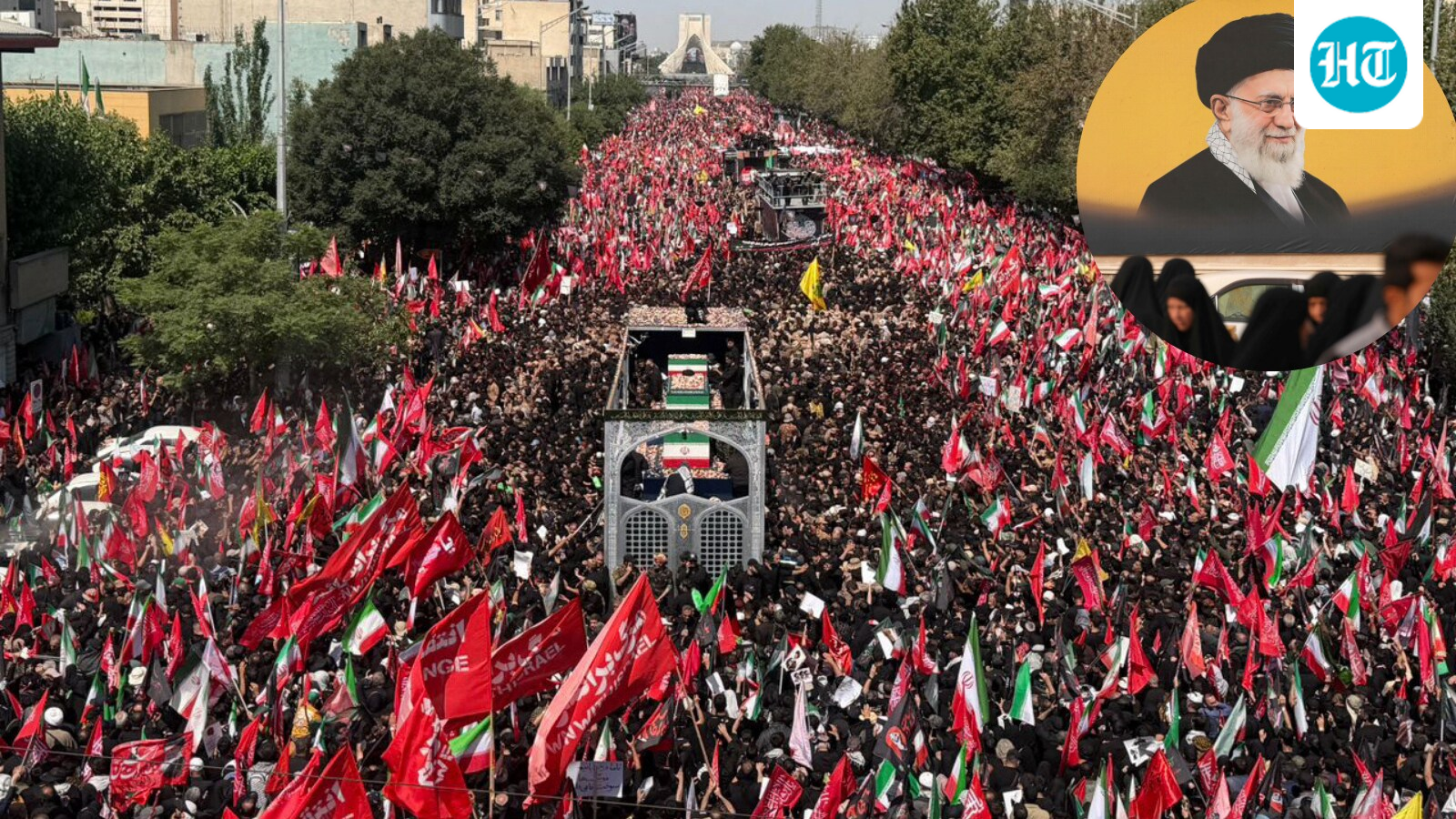 ‘Red flags’ storm Iran streets as mourners attend Khamenei's funeral. But what do they signify?