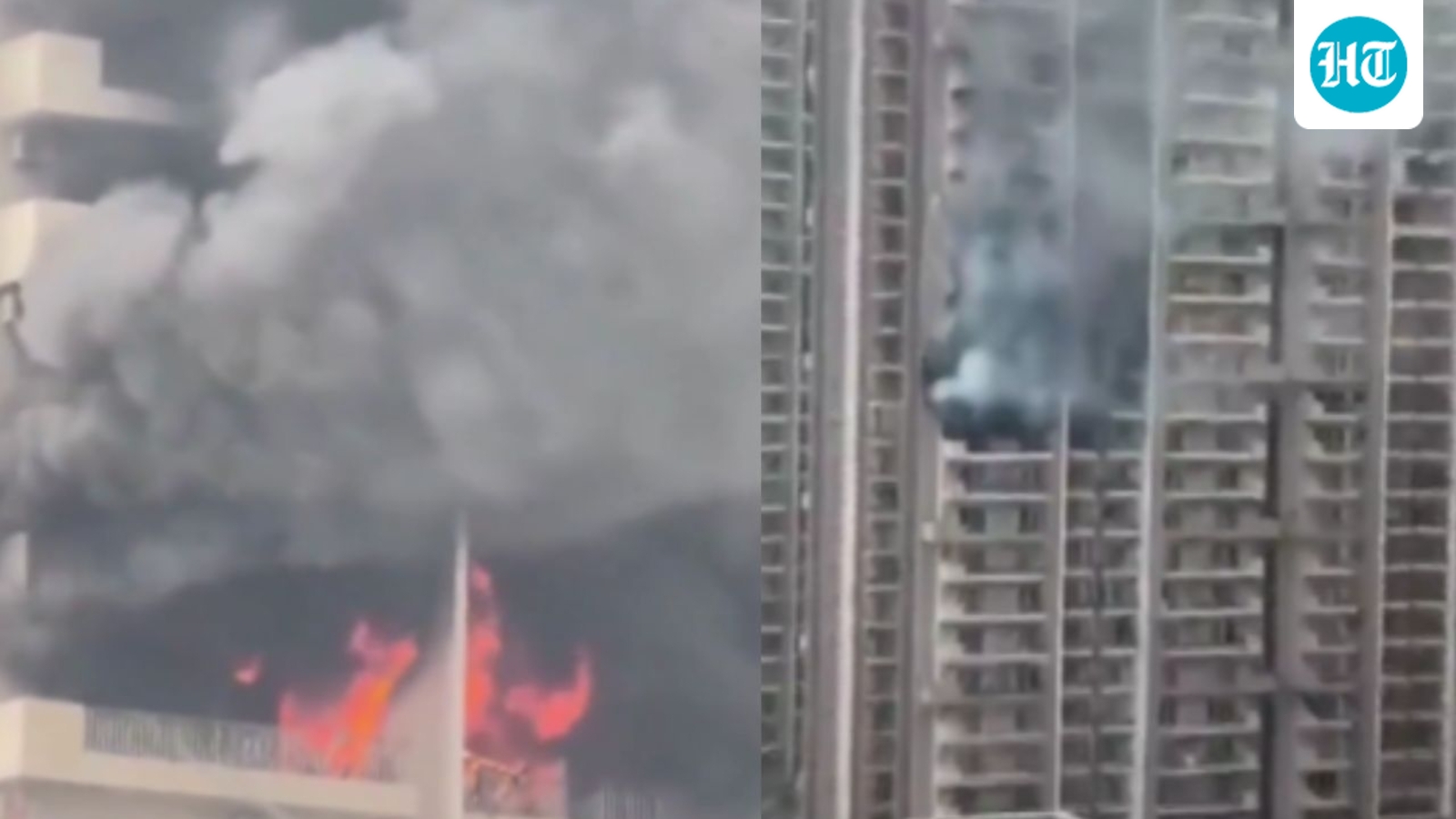 Noida high-rise evacuated after fire in 12th floor flat, video captures flames