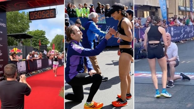 A man proposed to a woman running a marathon — again. Why it's giving some the ick