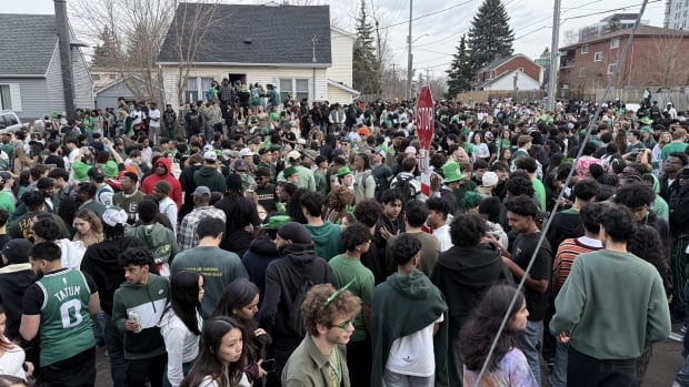 Despite court injunction, hundreds of students gathered in Waterloo, Ont., on St. Patrick's Day weekend