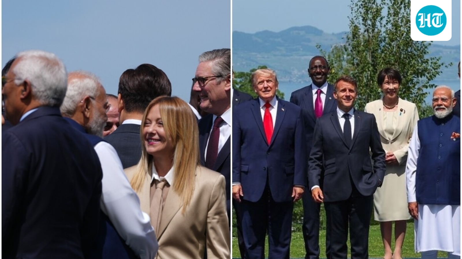 PM Modi smiles next to Trump, Meloni, Macron at G7 meet, pictures emerge
