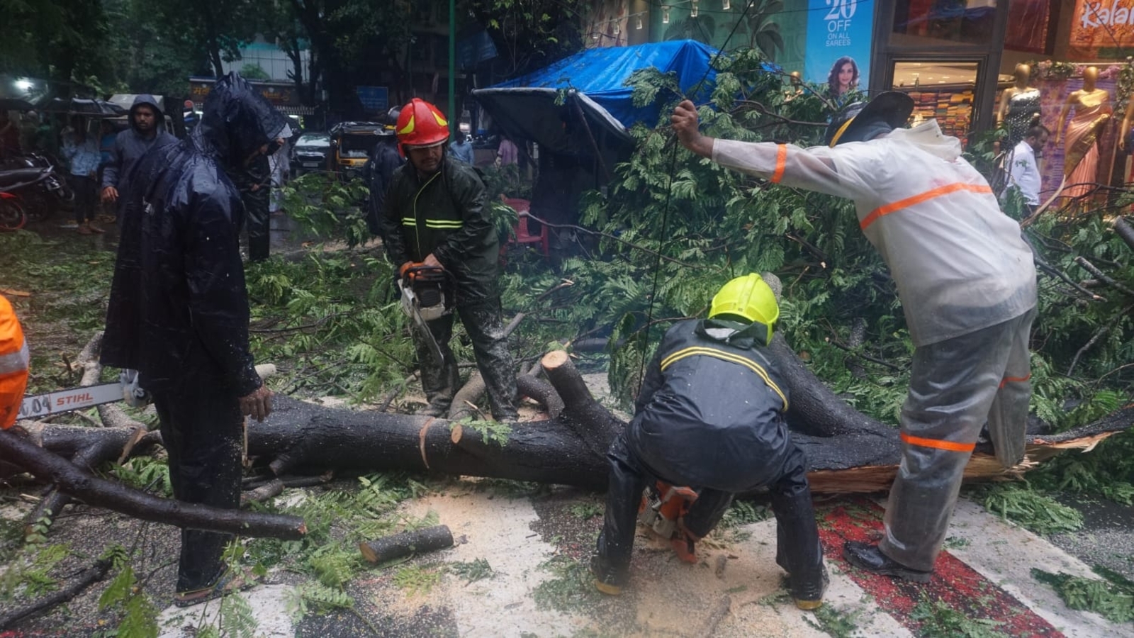 Mumbai rain LIVE: Narrow escape for driver as tree crashes onto autorickshaw in Thane; Mumbai sees 200 mm rain in 12 hrs