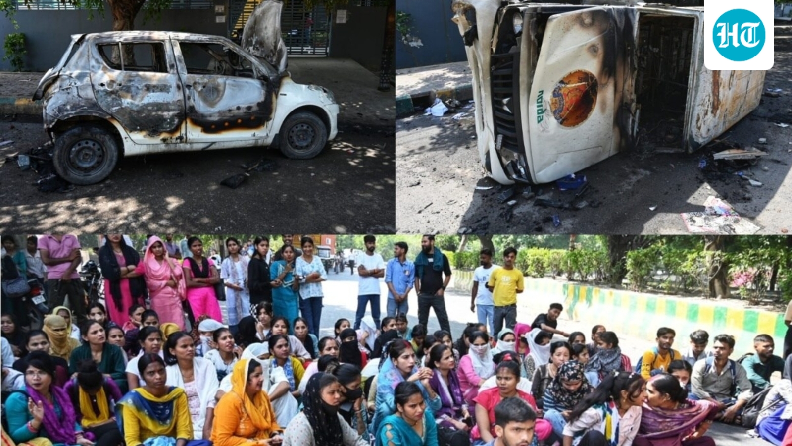 Factory workers protest over wage hike in Noida's Phase-2, sector 60; set govt vehicles on fire
