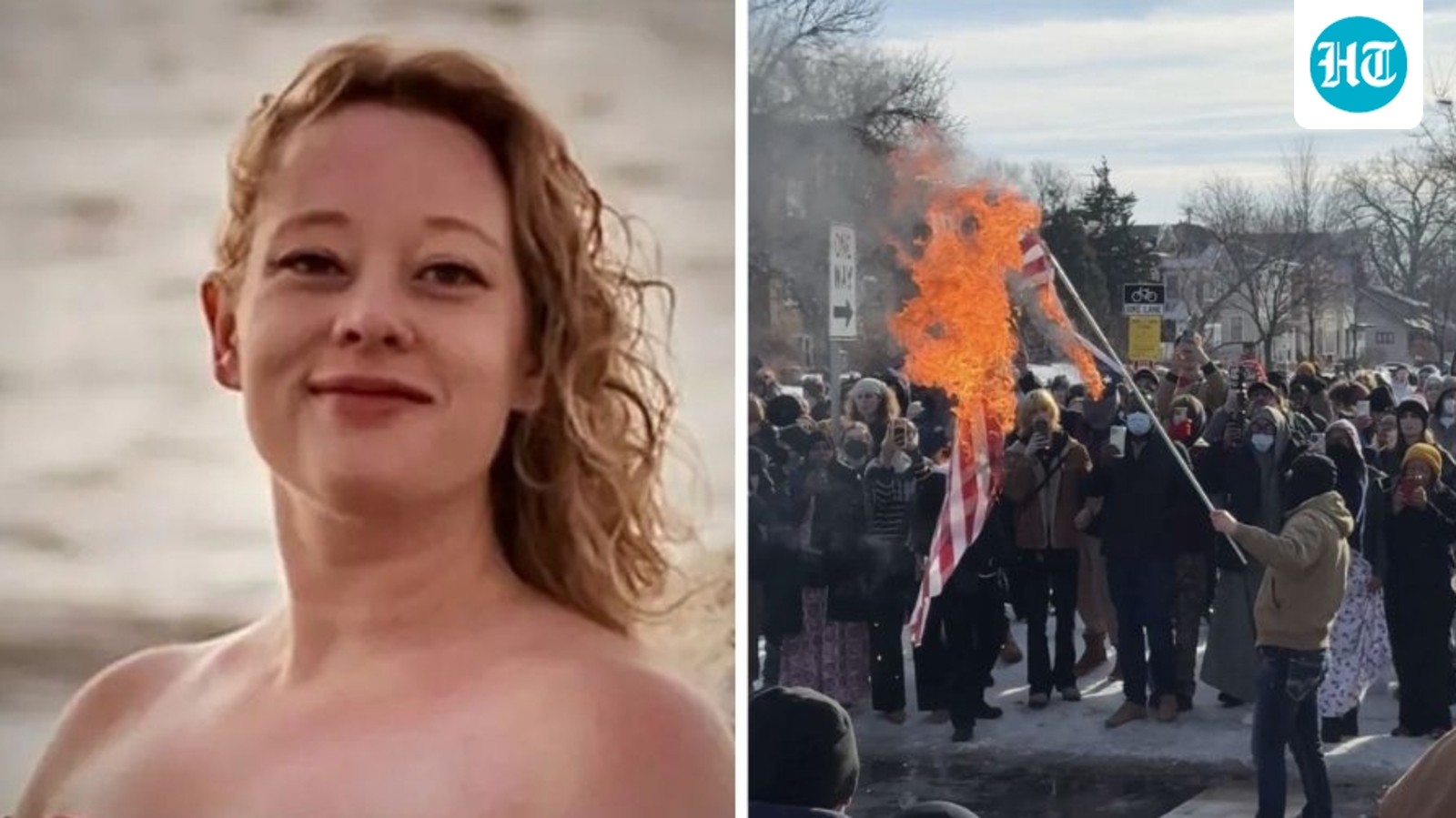 Renee Nicole Good death: Protester burns American flag on Minneapolis street after ICE shooting | Video