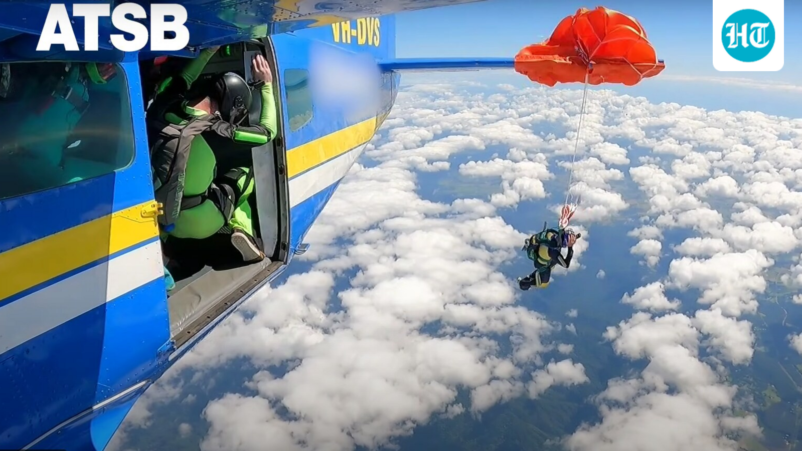 Skydiver left dangling as parachute gets stuck 15,000 up feet in the air | Video