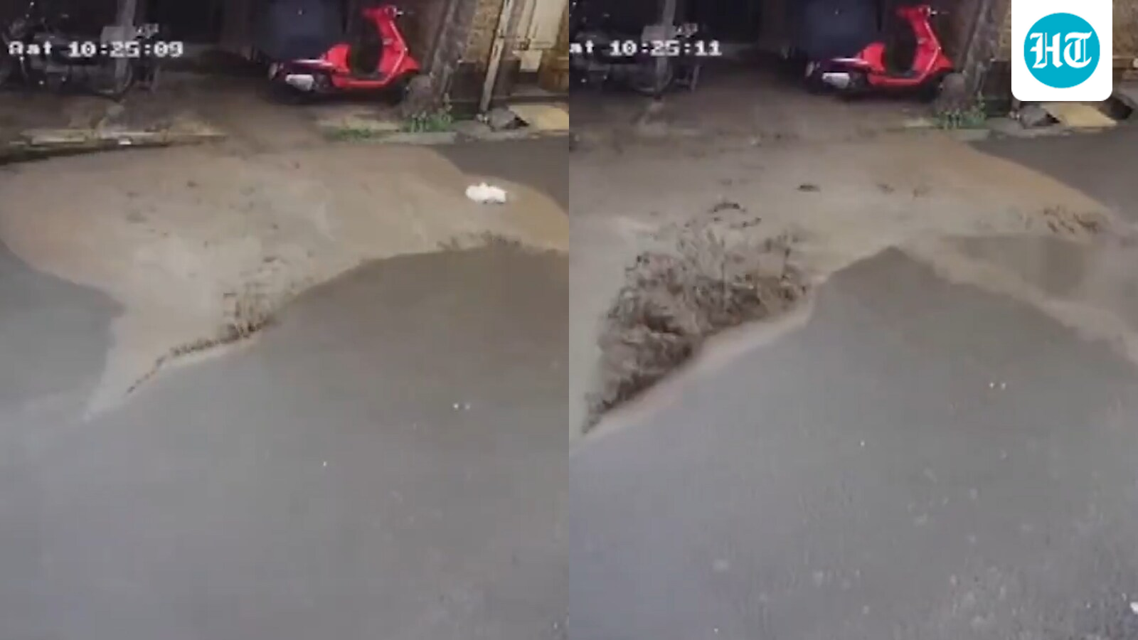 Pipeline testing triggers water burst on new road in Pune as rain lashes city | Watch