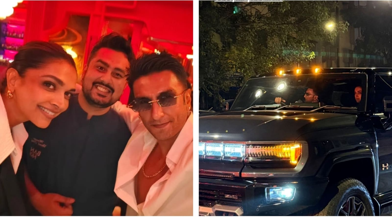 Ranveer Singh takes Deepika Padukone for a drive in his Hummer EV 3X car, enjoys date night in Mumbai. See pics